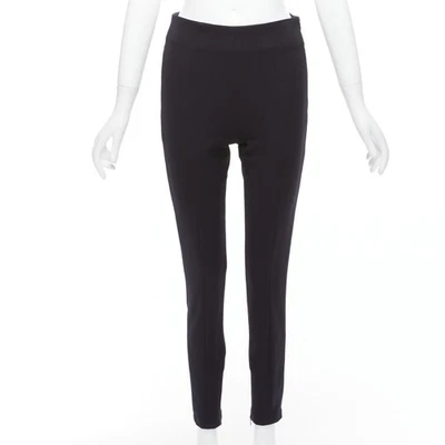 PRADA Pantalón Clásico Minimalista Recortado Cintura Alta Paneles Azul Marino IT40 S Foto 1 de 4