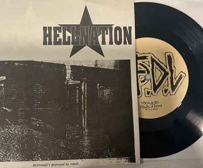 Hellnation / Chaotic Formidable Destructive League - 7" Split EP 1996 VG+/VG+ - Image 1 of 4