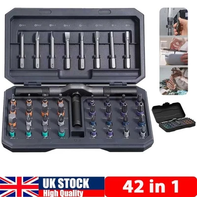 42-in-1 Multi Bit Magnetic Screwdriver Set Detachable T Ratchet Handle Portable - Image 1 of 4
