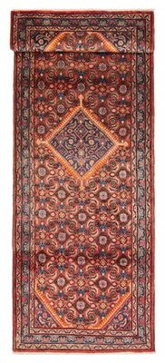 Vintage Hand-knotted Runner Rug 3'8" x 10'8" Traditional Oriental Wool Carpet - Image 1 of 4