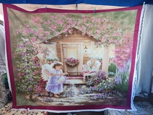 Summer Garden Angels Fleece Panel 62 × 49 Material - Picture 1 of 7