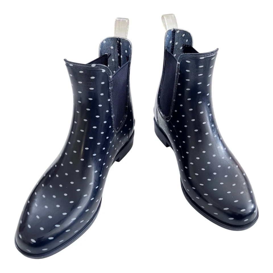 Botas de lluvia Lauren Ralph Lauren Tally azul marino a lunares botín para mujer talla 6” Foto 1 de 4