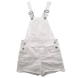 Joe's Girl's Nicky Jeans White Wash Stretch Cotton Denim Short Overall Size 10 - Picture 1 of 14