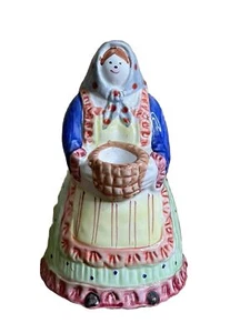 VINTAGE Pier 1 Kerzenständer Halter Italienisch Handbemalt Volkskunst Frauen Keramik - Bild 1 von 8