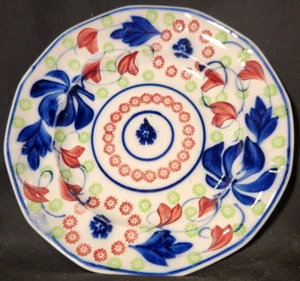 Bullseye Stick Spatter 9" Plate~Adams Turnstall Staffordshire England-Flow Blue - Picture 1 of 7