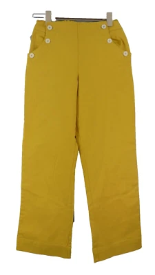 Boden Girls Sailor Trousers Wide Leg Mustard Yellow Button size 11 Yrs 164cm BN - Image 1 of 4