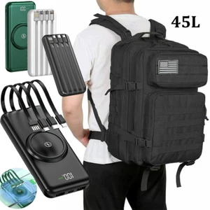 Wireless 900000mAh Power Bank Backup Charger External Battery Outdoor Backpack - Picture 1 of 36