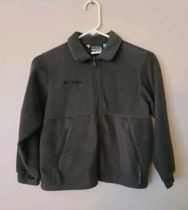 Boy's Columbia Dark Green Fleece Youth 8 Zip Up Jacket Coat - Picture 1 of 10