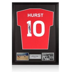 Framed Sir Geoff Hurst Signed T-Shirt - Number 10 Autograph - Picture 1 of 3