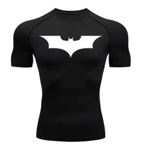 Batman Compression Shirt Men Fitness Gym Super Hero Sport Running T-Shirt - Picture 1 of 18