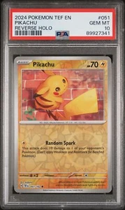 PSA 10 Pikachu Reverse Holo #051 2024 Pokemon Tef Temporal Forces 89927341 - Picture 1 of 2