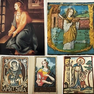 Vintage USA Litho Drucke des heiligen Apollian Märtyrers der Zahnmedizin von ASTRA Pharmaceutical - Bild 1 von 24