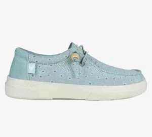 SLIPON DONNA PITAS 100% COTONE COLORE VERDE ACQUA EFFETTO PIZZO ART.KILA - Imagen 1 de 4
