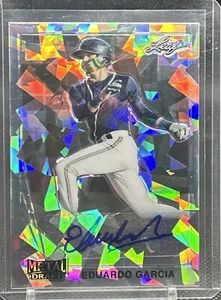 2021 Leaf Metal Draft Eduardo Garcia LA-EG1 Silver ICE Auto Milwaukee Brewers - Picture 1 of 4