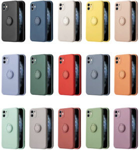 Case For iPhone 14 Pro Max 12 13 11 XR 8 7 SE Ring Holder Silicone Phone Cover