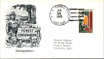 USS Terrell County FDC - 1.24.1959 - Forest Conversation - F45578 - Image 1 of 2