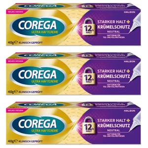 ✅ COREGA Ultra Haftcreme starker Halt + Krümelschutz für Zahnersatz 3x 40ml ✅ - Bild 1 von 1