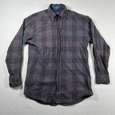 Pendleton Canterbury Shirt Mens Small Blue Brown Red Merino Wool Blend Flannel - Image 1 of 4