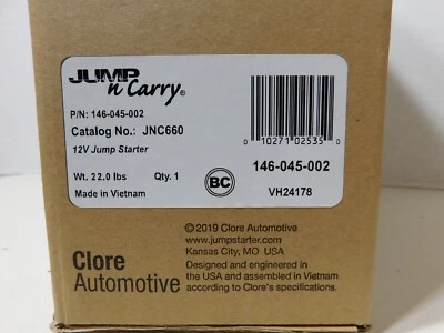 NIB Clore Automotive Jump-N-Carry JNC660 1700 Peak Amp 12 Volt Jump Starter - Image 1 of 2
