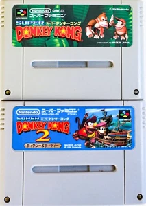 SFC Super DONKEY KONG 1 & 2 Super Famicom Japanese used - Picture 1 of 4