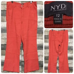 NYDJ Bootcut-Hose Leinenmischung Damen 12 rot orange (Innennaht 28,5) lesen - Bild 1 von 9