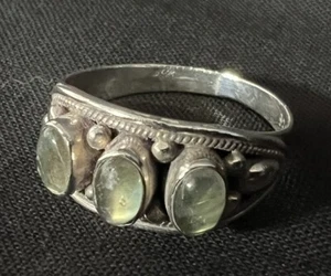 Vintage Sterling Silver 925 3 Stone Ring Size 9 - Picture 1 of 15
