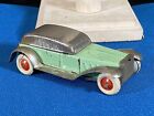 Vintage Made in Germany Tin Wind Up 3.5" Green & Silver Toy Car - No Key