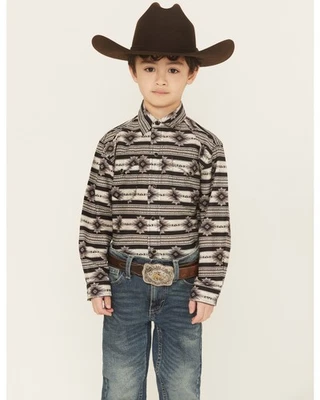 Roper Boys' Southwestern Striped Long Sleeve Snap Western Shirt - - Image 1 of 4