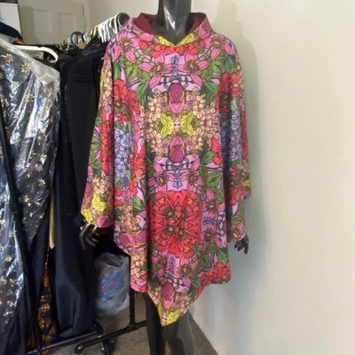 Usado Nuvula Poncho Sobre Ombro Capa Top Multicolorido Tamanho Único - Imagem 1 de 4