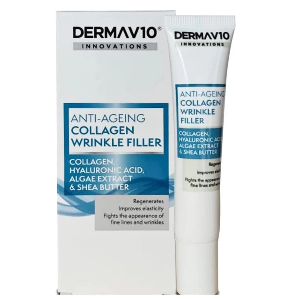 Derma V10 Anti-Ageing Face Cream Deep Wrinkle Collagen Filler 15ml - Image 1 of 1
