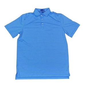 Stitch Poloshirt Herren Large Golf sportlich hellblau gestreift TCC bestickt - Bild 1 von 12
