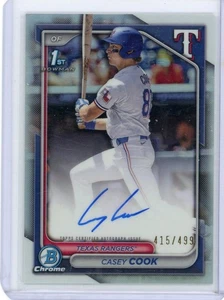 2024 Bowman Chrome Casey Cook Auto Refractor /499 1st Bowman Autograph CPA-CCY - Picture 1 of 2