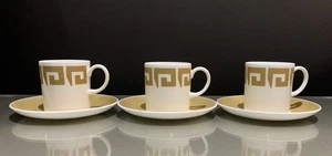 Vintage 3 x Susie Cooper Wedgwood Old Gold Keystone Bone China Coffee Cup Saucer - Picture 1 of 21
