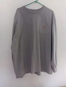 Carhartt Hemd Herren 3XL Grau Loose Fit Langarm Spell Out Logo Workwear Tee - Bild 1 von 4