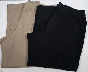 (2) EST. 1946 Women's Size 22/24W Pants Black & Khaki Lot - Picture 1 of 9