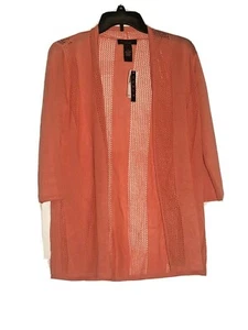 GRACE Women's Size S Knit Cardigan, 3/4 Sleeves, Pink NWT Hand Wash Retail $58 - Picture 1 of 10