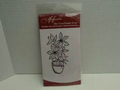 Juego de sellos de goma autoadhesivos magenta nuevos, flores transparentes Foto 1 de 3