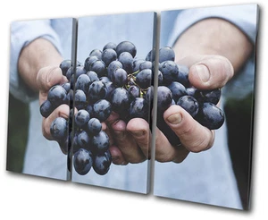 Quadro Stampa Mani Uva Vino Hobby TREBLE CANVAS WALL ART - Foto 1 di 1