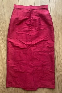 Vintage Monsoon 100% Silk Midi Skirt Size UK 10 deep pink Party Wear - Picture 1 of 5