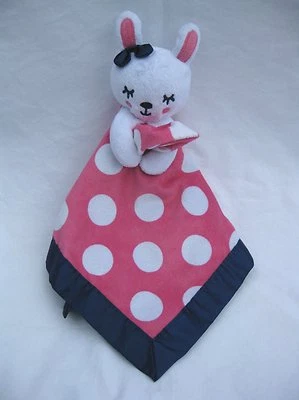 Antiguo Conejo Azul Marino Blanco Fucsia Islas Rosa Azul Marino Seguridad Lovey 14.5" Foto 1 de 4