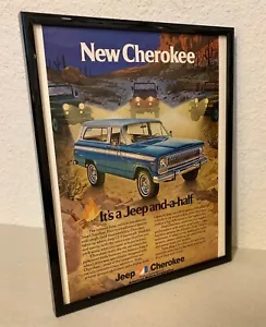 Jeep Cherokee ad - "New Cherokee" - 1973 - FRAMED - FREE SHIPPING - Picture 1 of 4