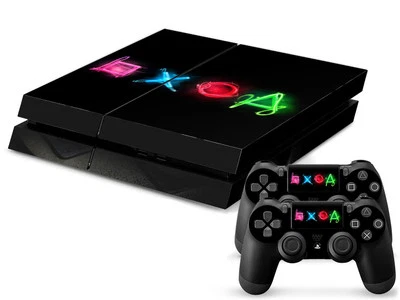 Sony PS4 PLAYSTATION 4 Skin Design Sticker Protector Set - Ps Buttons Motif - Image 1 of 2