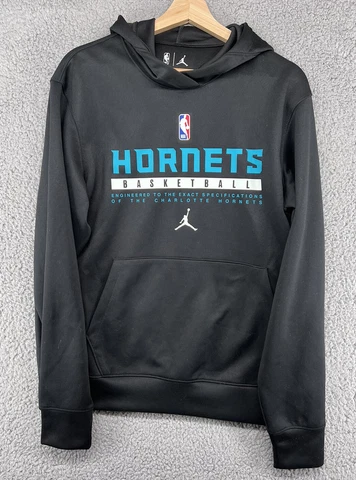 Mens Charlotte Hornets Jordan Dri-Fit Black Hoodie Size Medium Small S Cover