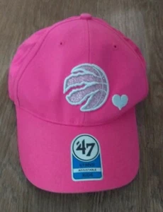 Kids Toronto Raptors Sugar Sweet Pink Adjustable Strap Cap Hat '47 - 100% Cotton - Picture 1 of 2