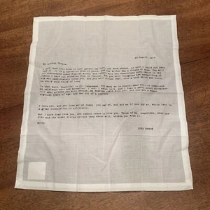 SIR MADAM Anthropology Bandana Handkerchief My Dearest Teresa Lord Byron Letter - Picture 1 of 15
