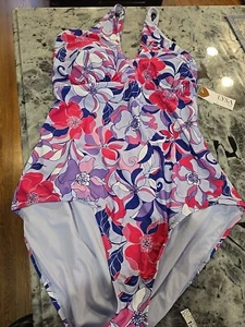 LYSA Swim Kylie High Neck One Piece Swimsuit - A615775 Purple 3X - 26W NWT - Picture 1 of 14