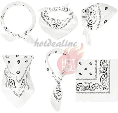 3-12 pcs Bandana Scarves Paisley Head Face Mask Wrap Scarf 100% Cotton - Image 1 of 4