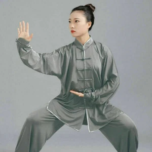 Chinese Tai Chi Kung Fu Uniform Wushu Taiji Suit Martial Milk Silk Uniform Arts - Picture 1 of 28
