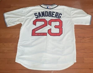 Camiseta firmada por segunda base ryne sandberg ""chicago cubs"" de la corte 2005 *certificado de autenticidad - Imagen 1 de 3