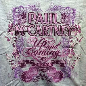 PAUL MCCARTNEY UP AND COMING 2010 TOUR DAMEN LARGE PINK/LILA SHIRT BEATLES - Bild 1 von 5
